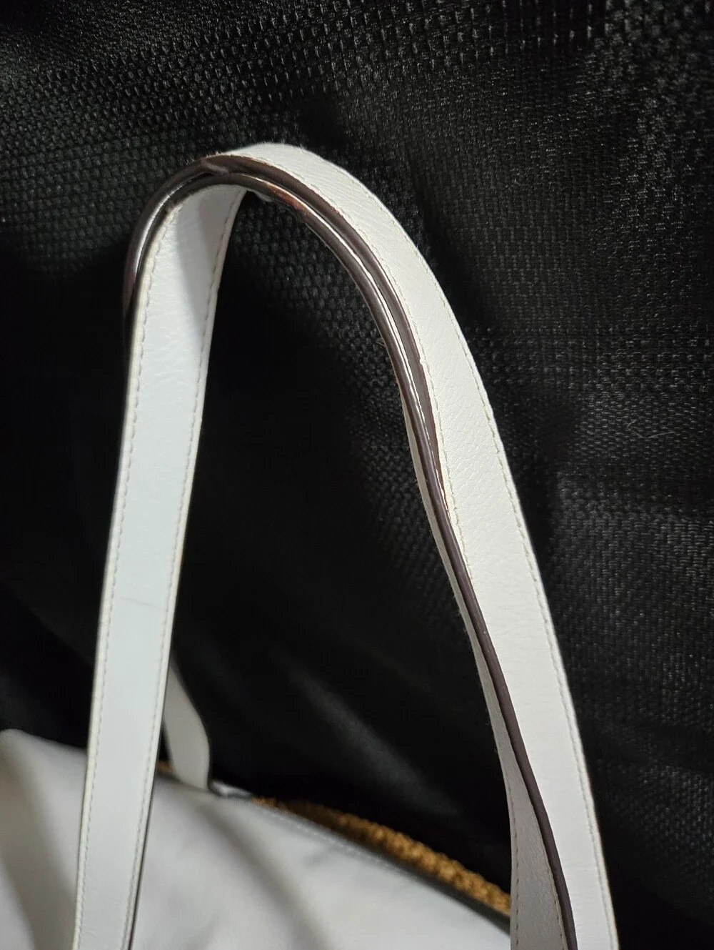 Michael Kors Naomi White Leather Trim Natural Straw Tote